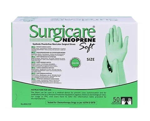 SURGICARE NEOPRENE SOFT POWDER FREE NON-LATER SURGICAL GLOVES