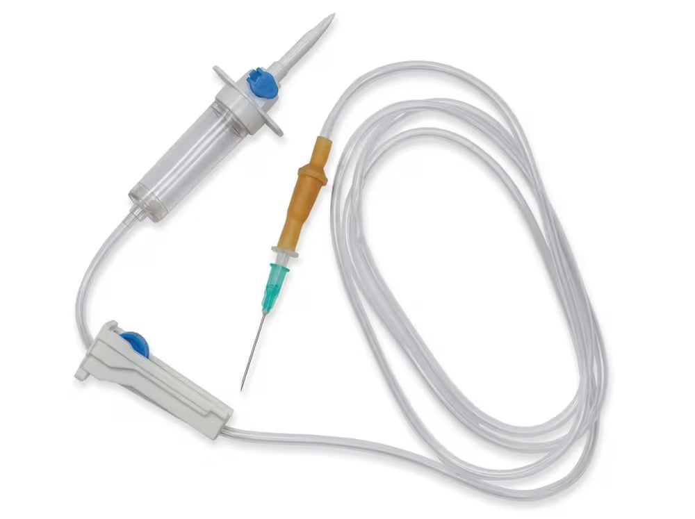 White Plus I.V. Set Vented With Latex Tube - Readyset-Iv Eco Pack of 50