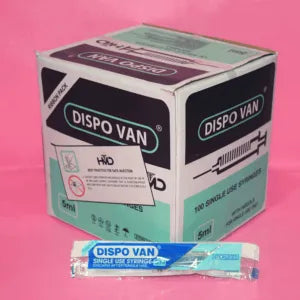 DISPO VAN SYRINGE 5ML 100 UNITS PACK