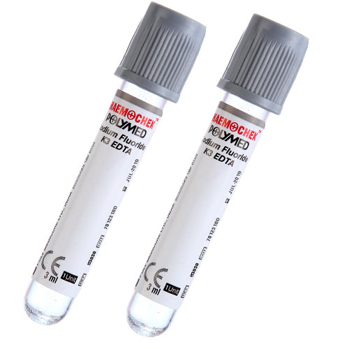POLYMED HAEMOCHEK GLUCOSE BLOOD COLLECTION TUBES (100*2ML)