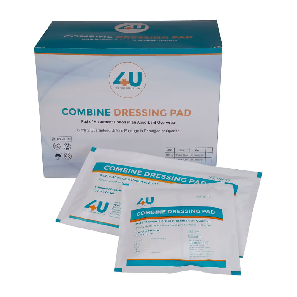 4U Combine Dressing Pad Sterile Pad - 10 x 20cm Pack of 35 (160120)