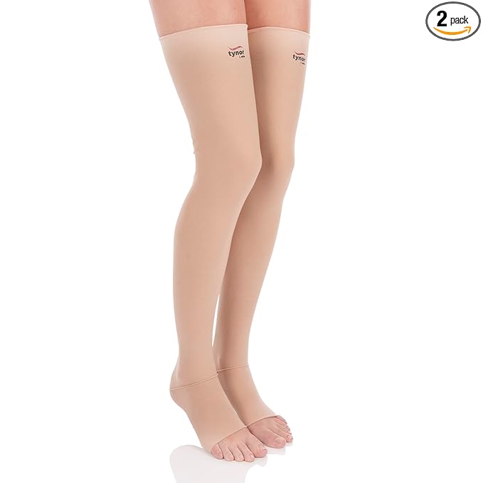 Tynor Medical Compression Stocking Thigh High Class 2 (Pair), Beige, Medium, 1 Pair