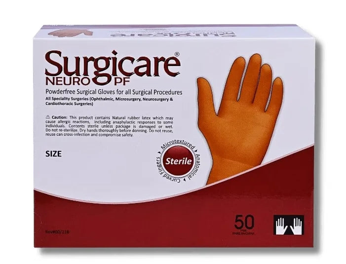 SURGICARE NEURO PF- STERILE POWDER FREE LATEX SURGICAL GLOVES