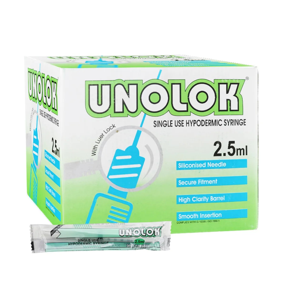 HMD UNOLOK SYRINGE 2.5ML 27G 1.5INCH NEEDLE - DENTAL SYRINGE