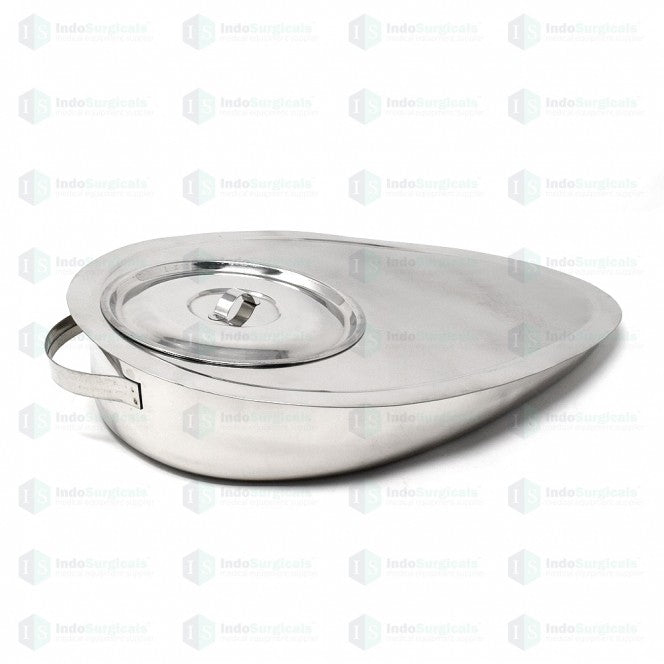 Bed Pan with Lid - Stainless Steel