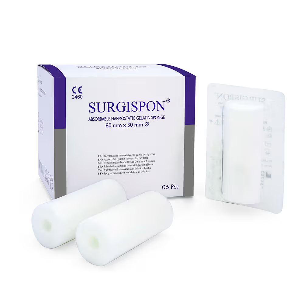 Aegis Surgispon Absorbable Gelatin Sponge Anal - Tampon 80 x 30mm Pack of 6 (SSP-8030)