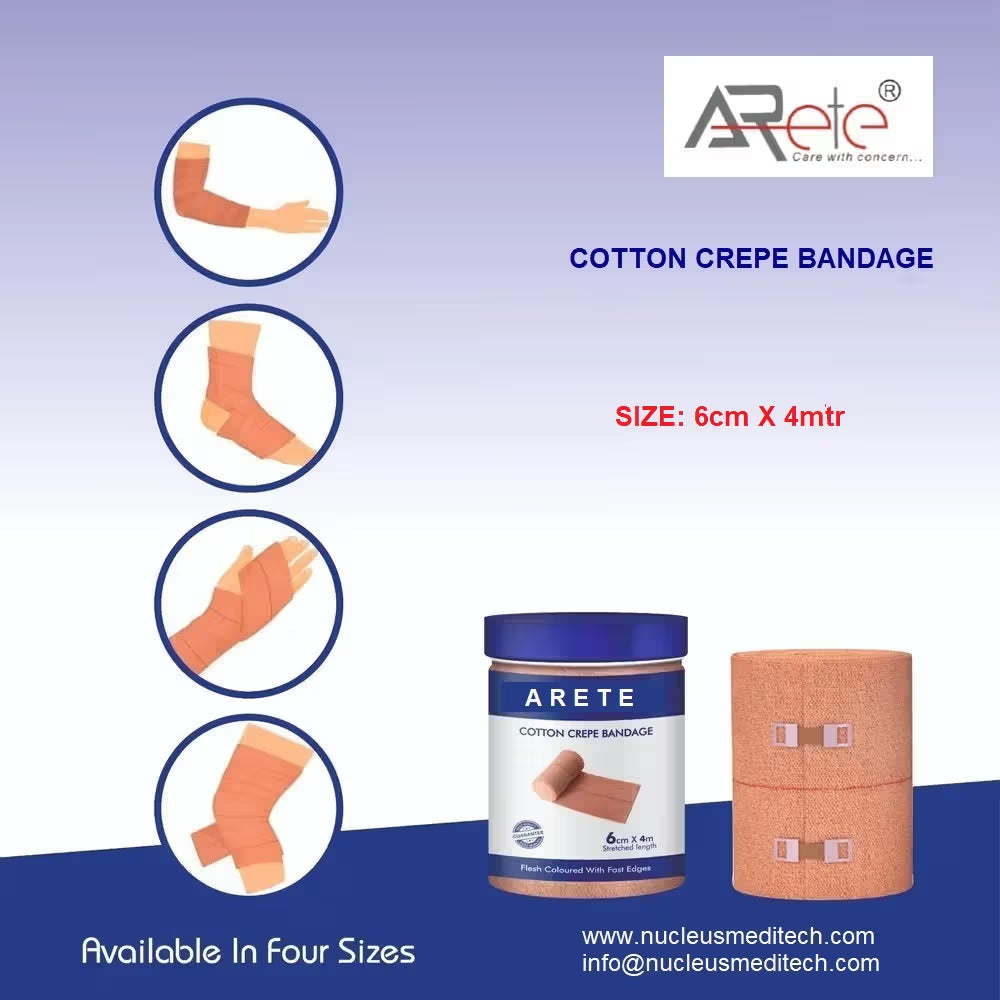 Arete Crepe Bandage - 6Cm X 4Mtr Pack of 10