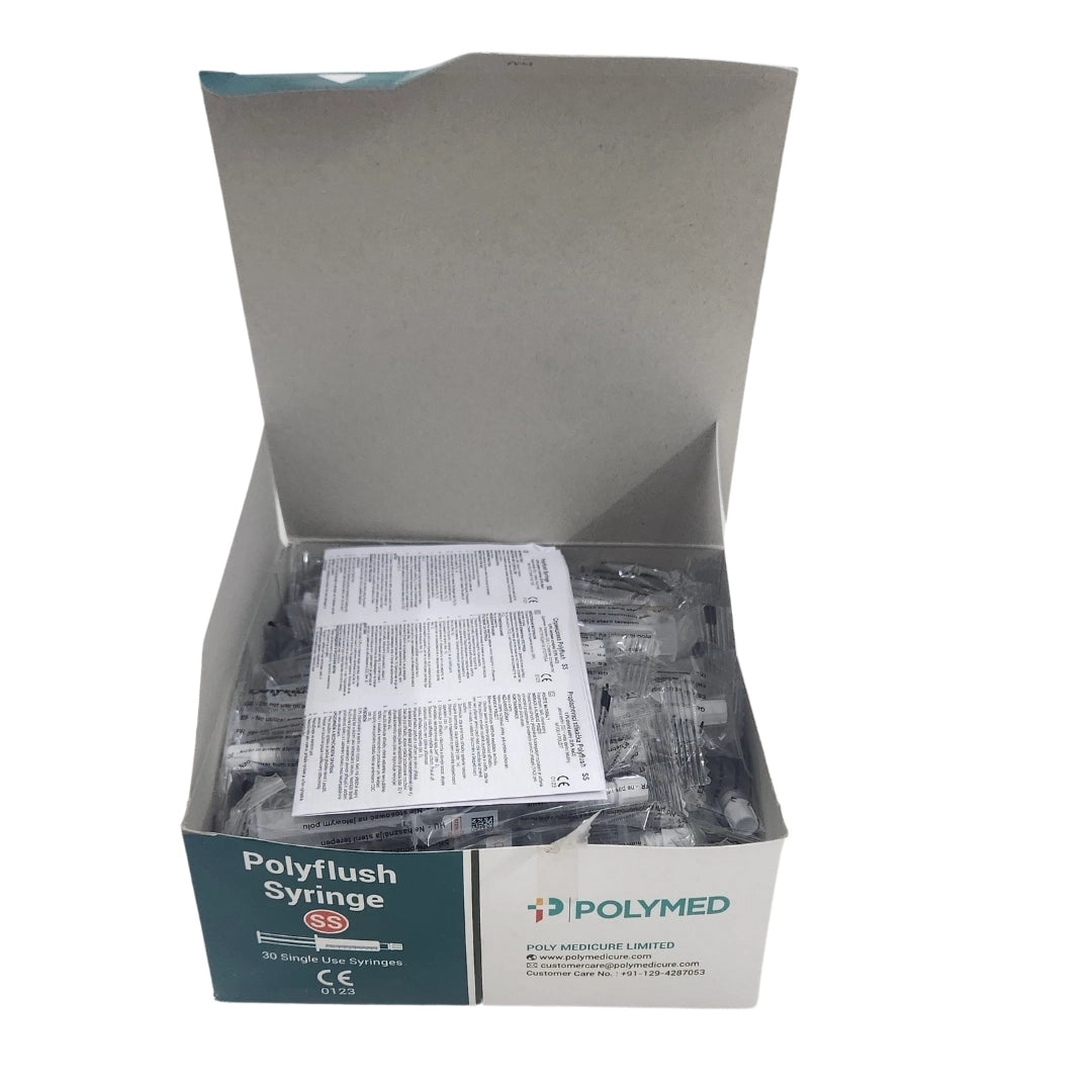 POLYMED POLYFLUSH SYRINGE 1OML PREFILLED SYRINGE WITH NACL