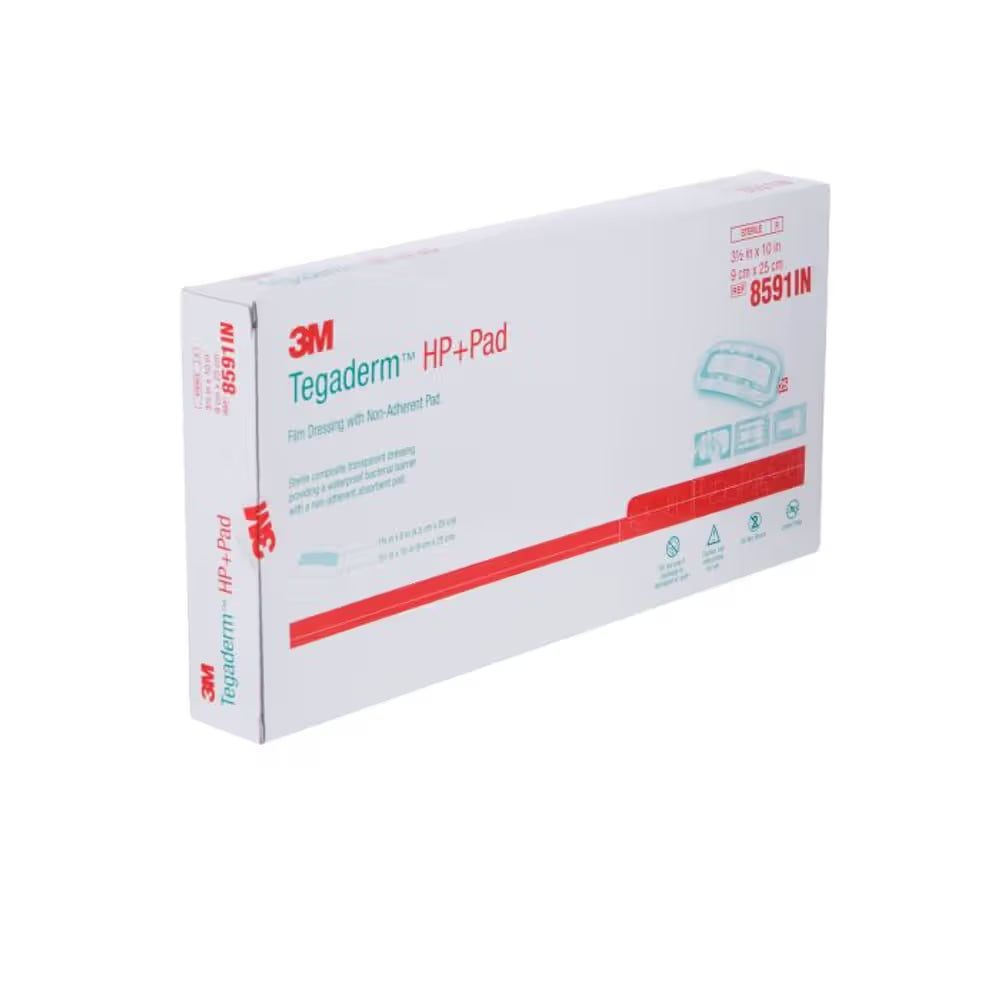 3M TegadermHP+Pad Film Dressing - 9cm x 25cm Pack of 25 (8591)