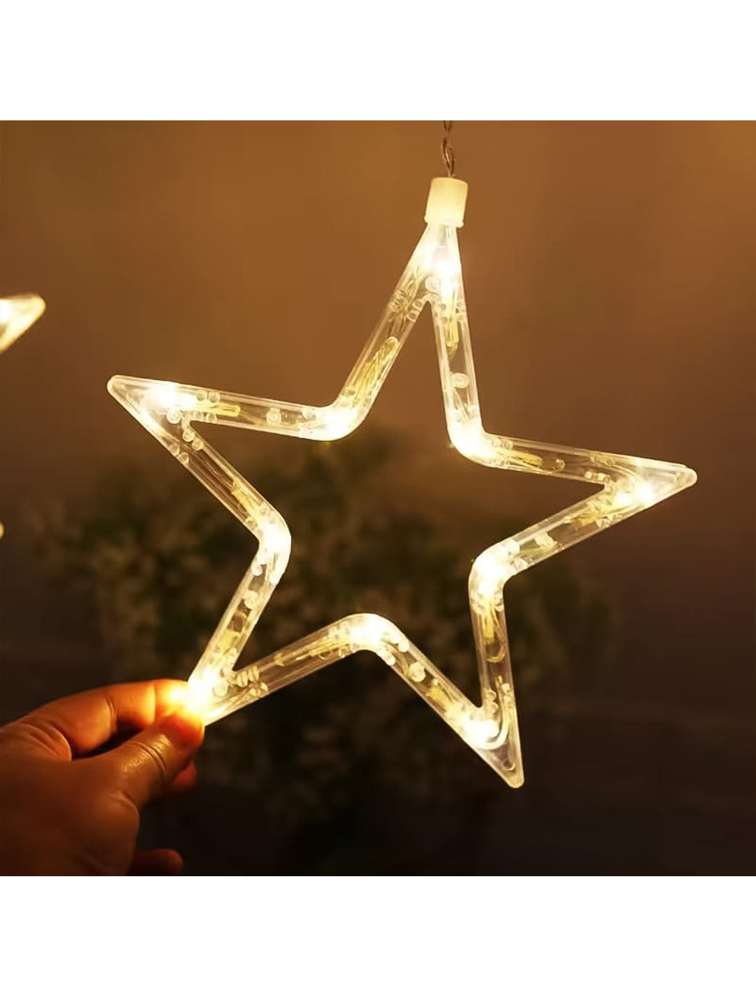 12 Stars LED Curtain String Lights with 8 Flashing Modes for Home Decoration